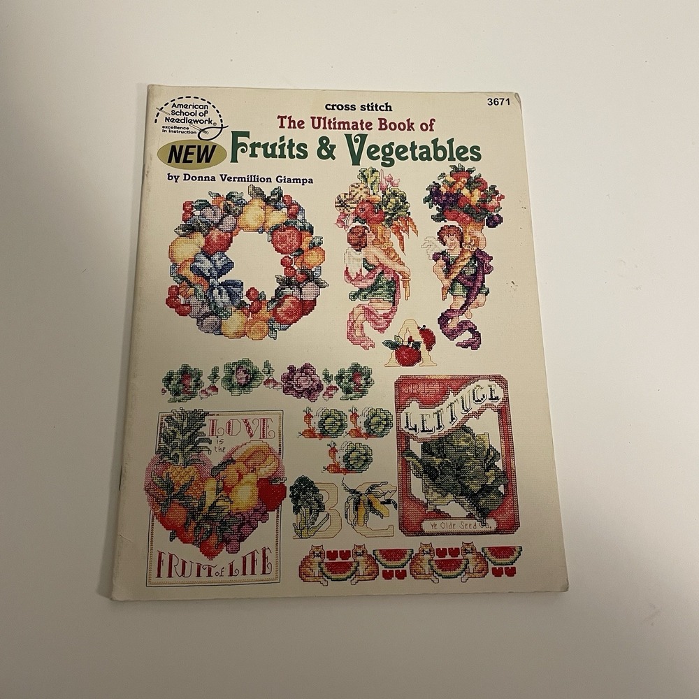 1995 Ultimate Book of Fruits & Vegetables Cross Stitch Pattern Book